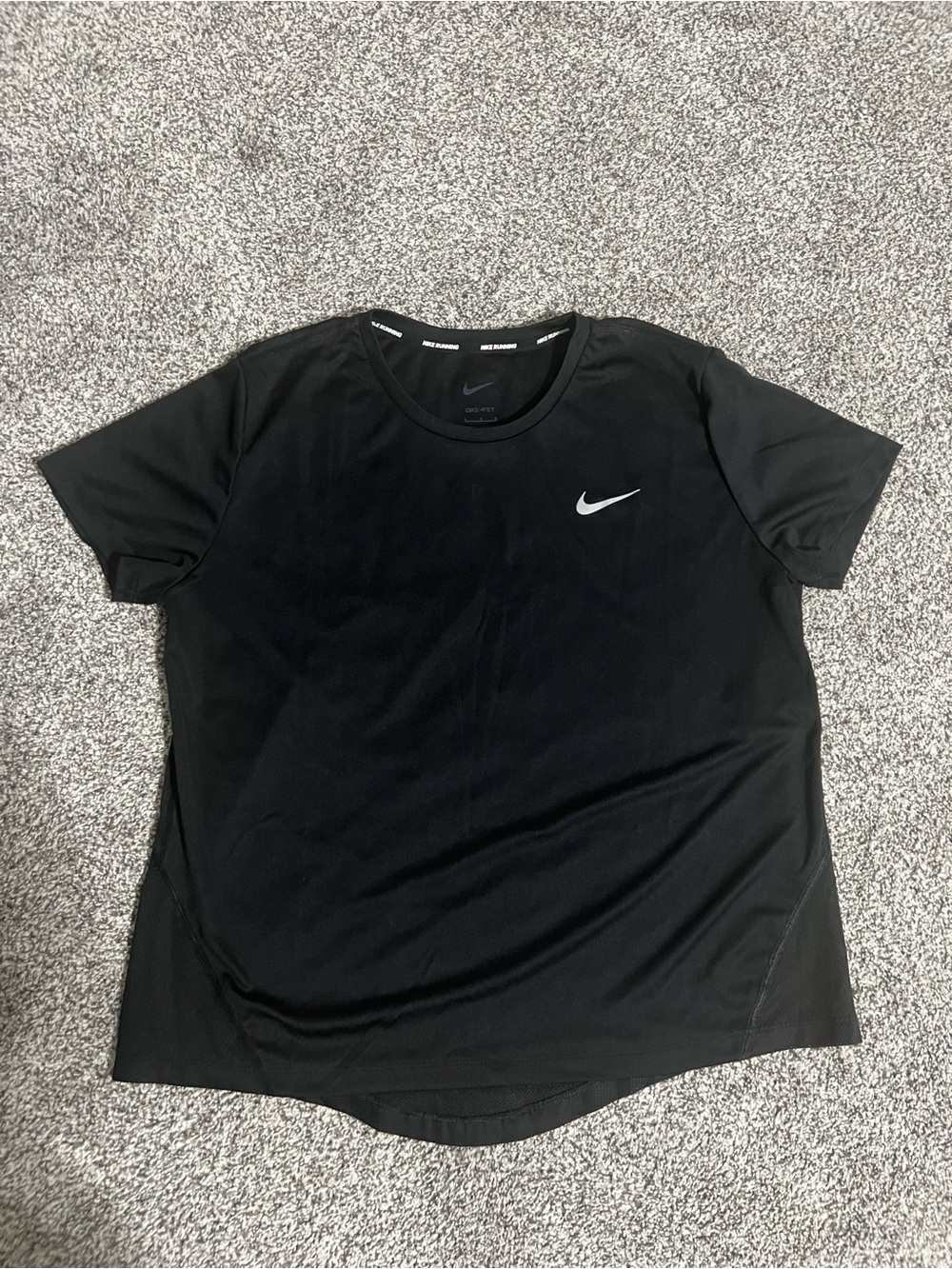 Nike Black Short Sleeve Athletic Tee with White Swoosh
